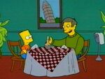 Bart having dinner with Skinner.