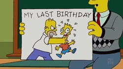Homer angrily strangles Bart