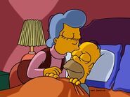 Mona kisses Homer goodnight