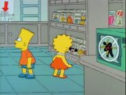 Bart and Lisa looking for clues in the Kwik-E-Mart to prove Krusty's innocence.