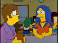 A young Marge meets her future husband, Homer