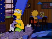 Marge with a white necklace