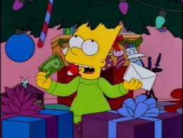 Bart looks through the presents