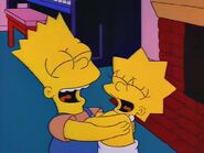 Baby Lisa and Bart laughing