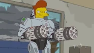 66 year old Snake Jailbird, now as a cyborg robot, in 2041