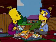 Milhouse laughing with Bart