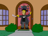 Homer dressed as Abraham Lincoln