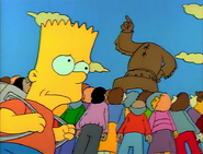Bart Worried About the Statue (The Telltale Head)