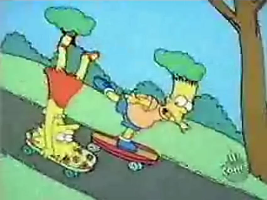 the simpsons skateboarding