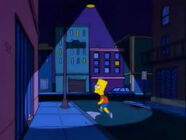 Bart searching his piece of paper (soul) during the night.