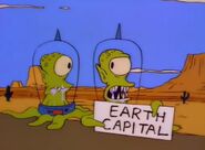 Kang And Kodos Are Newly Weds And Are Trying To Hitch A Lift To The Earth Capital