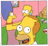Marge and Homer with Baby Bart