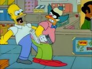 Homer screaming in terror from seeing a robbery in action...