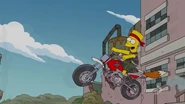 Bart flying out of school in the mid-episode "The Outlands" opening sequence seen during At Long Last Leave