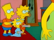 Bart, Lisa and Maggie come...