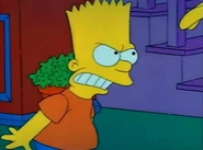 "Watch out for the boy." Bart tries to bite Homer.