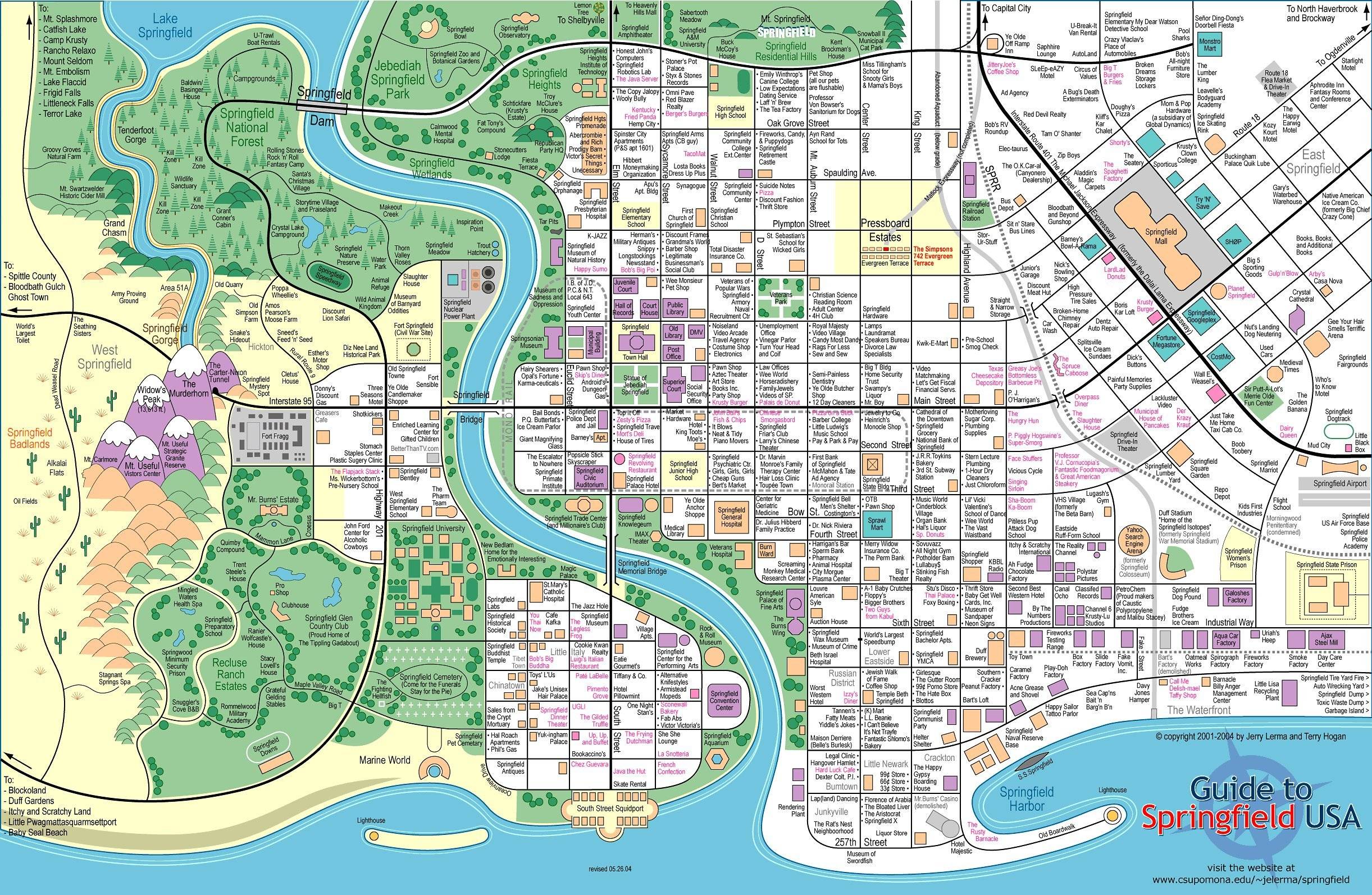 Map Of Springfield Simpsons The Simpsons Springfield Map | Simpsons Wiki | Fandom