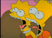 Bart and Lisa screaming upon seeing Lucille.