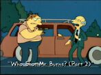 Mr. Burns being shot by Barney...