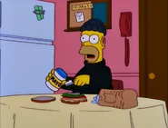 Homer making a sandwich in Flanders' house