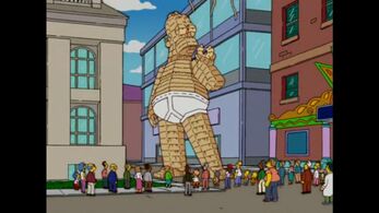 Homer's giant popsicle stick replica