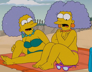 Patty and Selma at the beach
