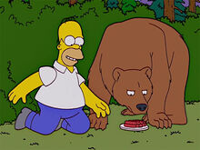 Homer urso amigos 3 salsichas