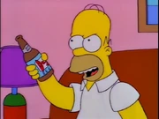 A blue Duff label with red text