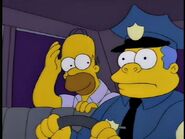 Wiggum drives Homer in his car