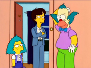 Older Erin with her daughter Sophie, not pleased to see Krusty return to her.