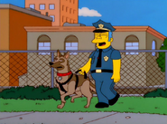 In "Weekend at Burnsie's", which aired in 2002, Wiggum's appears as a young adult in a flashback to 1978 (He would be approximately 25 years old, going by the timeline established in "Mother Simpson". Plus, he appears to be much slimmer than his earlier self, which is usually reversed in the process of maturity.