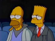 79-year-old Homer and 50-year-old Bart watching The Itchy and Scratchy Movie.