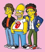 Homer with the members of Rolling Stones