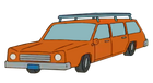 Orange Station Wagon