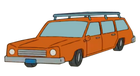 Orange Station Wagon