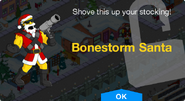 Bonestorm Santa's unlock screen.