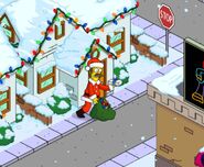 Santa Flanders delivering presents