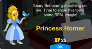Princess Homer's unlock screen.