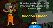 Voodoo Queen's unlock screen.