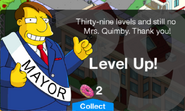 Quimby's level up message.