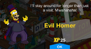 Evil Homer's unlock screen.