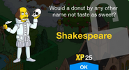 Shakespeare's unlock screen.