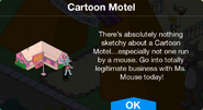 Cartoon Motel notification.