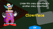 Clownface's unlock screen.