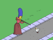 Mabel Simpson going hunting.