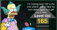 One of Krusty's random level up messages.