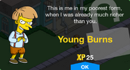 Young Burns' unlock screen.