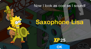 Saxophone Lisa's unlock screen.