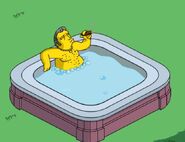 Fat Tony relaxing in the Hot Tub.