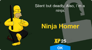 Ninja Homer's unlock screen.